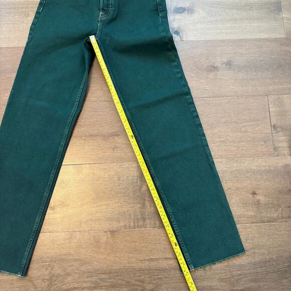 RE/DONE Womens Originals 70’s Ultra High Rise Stove Pipe Jeans size 23 Green NWT - Picture 3 of 4